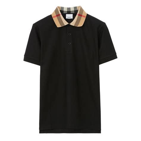 burberry check collar polo shirt|burberry plaid shirt men's.